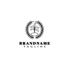 plants with leaves logo icon design cute vector illustration