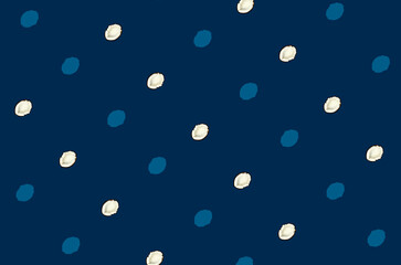 Colorful pattern of coconuts on blue background. Top view. Flat lay. Pop art design