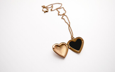 Gold Heart Reliquary Isolated