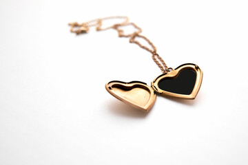 Gold Heart Pendant Isolated