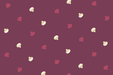 Colorful pattern of fresh mushrooms on pink background. Champignon. Top view. Flat lay. Pop art...
