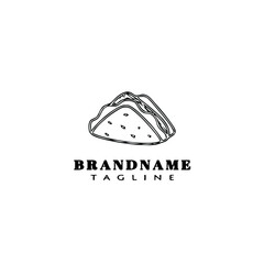 sandwich cartoon logo icon design template black isolated illustration