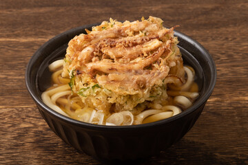 イカげそ　かき揚げうどん