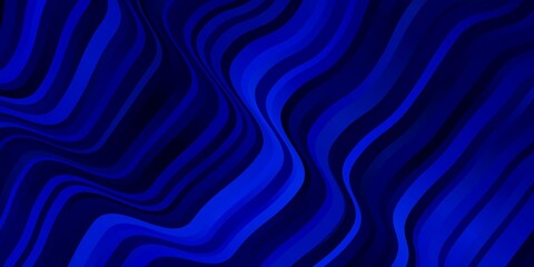 Dark BLUE vector layout with wry lines. Colorful illustration, which consists of curves. Pattern for booklets, leaflets.