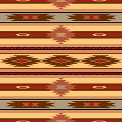Naklejka premium Southwestern colors and design in a seamless repeat pattern - Vector Illustration