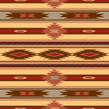 Southwestern colors and design in a seamless repeat pattern - Vector Illustration