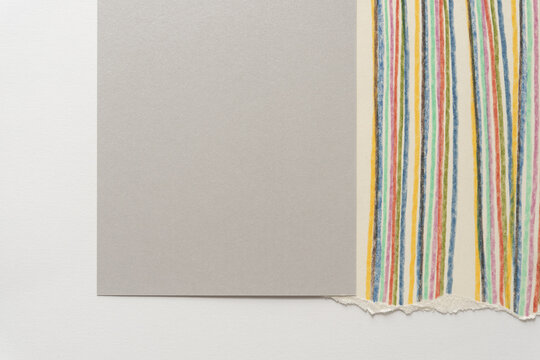 paper background with line pattern and silver card stock