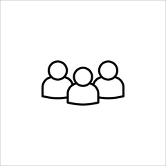 Illustration of crowd of people icon. Social icon. Flat style design. User group network. Corporate team group. Community member icon.