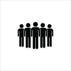 Illustration of crowd of people icon. Social icon. Flat style design. User group network. Corporate team group. Community member icon.