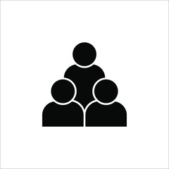 Illustration of crowd of people icon. Social icon. Flat style design. User group network. Corporate team group. Community member icon.