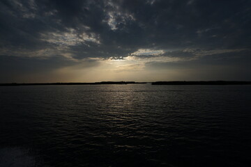 sunset over the lake