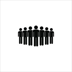 Illustration of crowd of people icon. Social icon. Flat style design. User group network. Corporate team group. Community member icon.