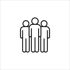 Illustration of crowd of people icon. Social icon. Flat style design. User group network. Corporate team group. Community member icon.