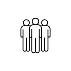 Illustration of crowd of people icon. Social icon. Flat style design. User group network. Corporate team group. Community member icon.