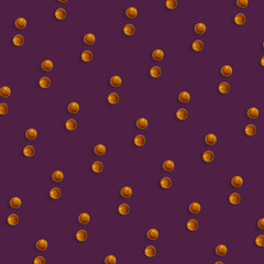 Colorful fruit pattern of fresh grapefruits on dark purple background. Top view. Flat lay. Pop art design