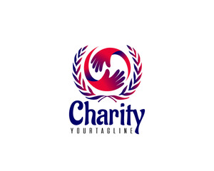 Modern charity donation logo design template designs for charities and donations associations