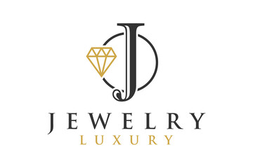 Diamond Jewelry Initial JL LJ Circular logo design inspiration