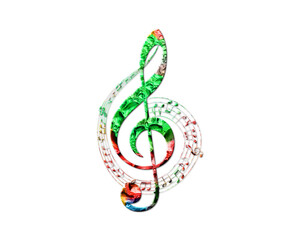 Musician Clef Musical Colorful Water Rain Drops Icon Logo illustration
