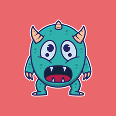 
vector illustration of cute monster