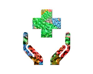 Healthcare Hospital Health Colorful Water Rain Drops Icon Logo illustration
