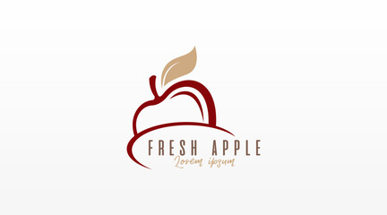 Apple Fruit Logo Design Concept Vector. Fruit Logo Template Vector