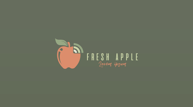 Apple Fruit Logo Design Concept Vector. Fruit Logo Template Vector