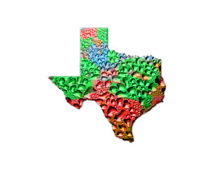 Texas Map USA State Colorful Water Rain Drops Icon Logo illustration
