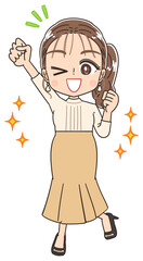 おしゃれ アパレル 港区女子のイラスト