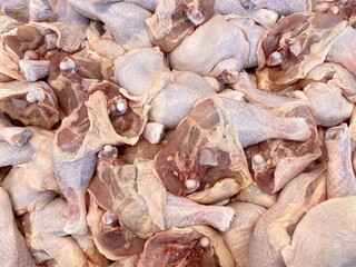 Raw chicken meat in butcher shop