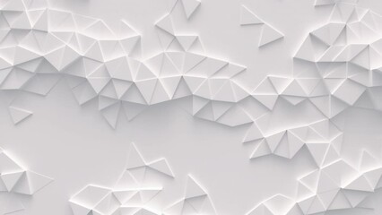 Abstract motion background from random moving triangles, seamless loop animation