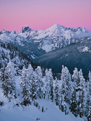 snow covered mountains