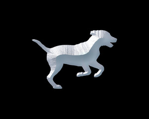 Obraz na płótnie Canvas Dog Pet Running symbol White Sculpture icon logo illustration