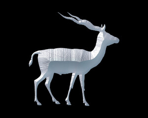 Antler moose symbol White Sculpture icon logo illustration