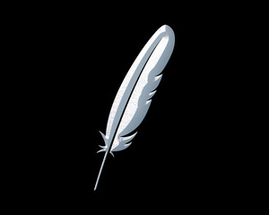 Feather ink pen symbol White Sculpture icon logo illustration