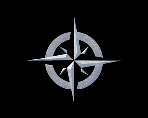 Compass Navigation Travel symbol White Sculpture icon logo illustration
