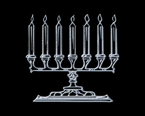 Menorah, hanukkiah Jew Candles symbol White Sculpture icon logo illustration