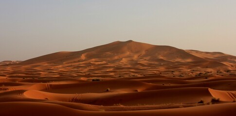 Fototapeta na wymiar Wind Sculptured Sand Waves in the Sahara Desert, Morocco