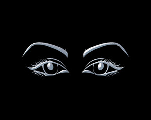 Female Woman girl Eyes symbol White Sculpture icon logo illustration