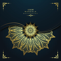 Luxury gold pattern ornamental mandala design background with arabesque pattern for wedding and invitation card 