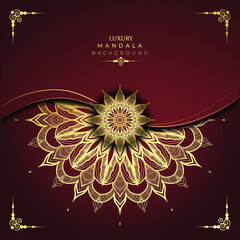 Luxury gold pattern ornamental mandala design background with arabesque pattern for wedding and invitation card 