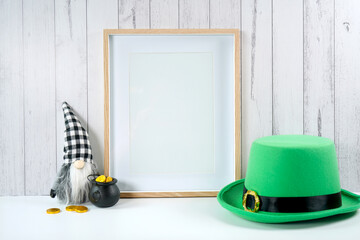 Art print frame product mockup. St Patrick's Day farmhouse theme SVG craft product mockup styled...