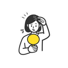 白髪を気にする女性