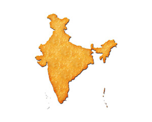 Indian Map India symbol Potato Chips icon logo illustration