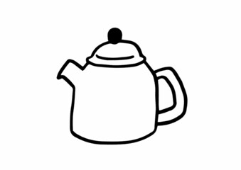 ケトルの手描きイラストモノクロ