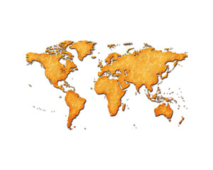 World Map  Earth symbol Potato Chips icon logo illustration