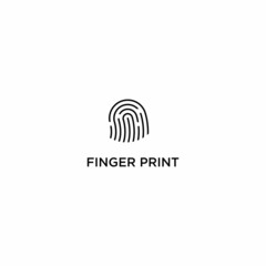 simple fingerprint logo design on isolated background