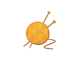 Knitter Seamstress Knit tailor symbol Potato Chips icon logo illustration