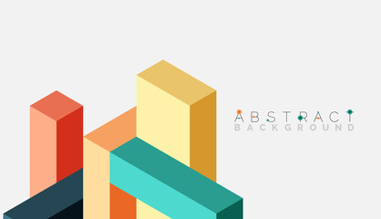 Abstract background. 3d cubes, cubic elements and blocks. Techno or business concept for wallpaper, banner, background, landing page