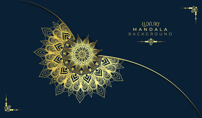 Luxury mandala background with golden arabesque pattern Arabic Islamic east style ornamental. Decorative design for wedding, invitation card 