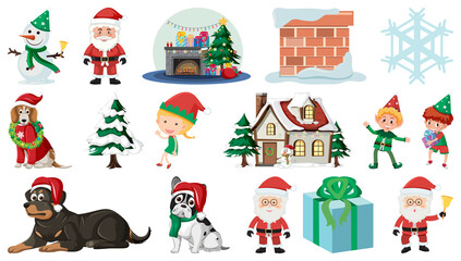 Obraz premium Isolated Christmas Objects And Elements Set